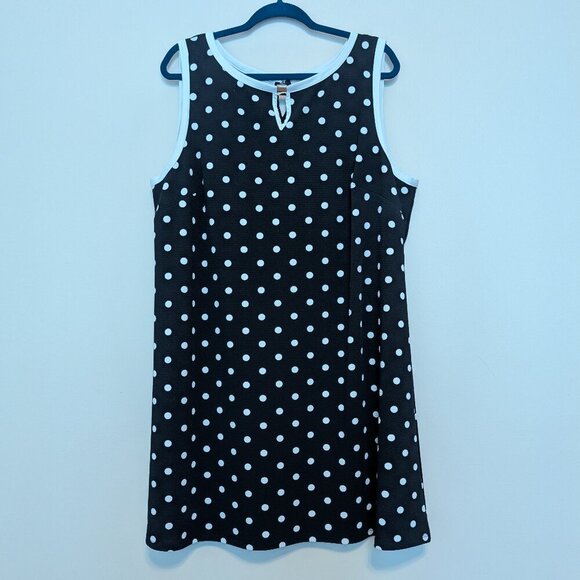 New York Clothing Company Dresses & Skirts - New York Clothing Company 2X black with white polka dot mini dress EUC